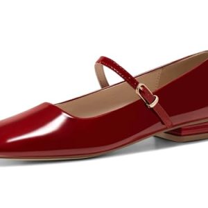 Women's Mary Jane Flats Closed Square Toe Ballet Flat Dressy Comfortable Slip on Shoes