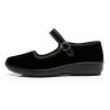 Upgraded Women's Velvet Mary Jane Shoes Black Cottton Old Beijing Cloth Flats Yoga Exercise Dance Shoes