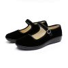 Upgraded Women's Velvet Mary Jane Shoes Black Cottton Old Beijing Cloth Flats Yoga Exercise Dance Shoes