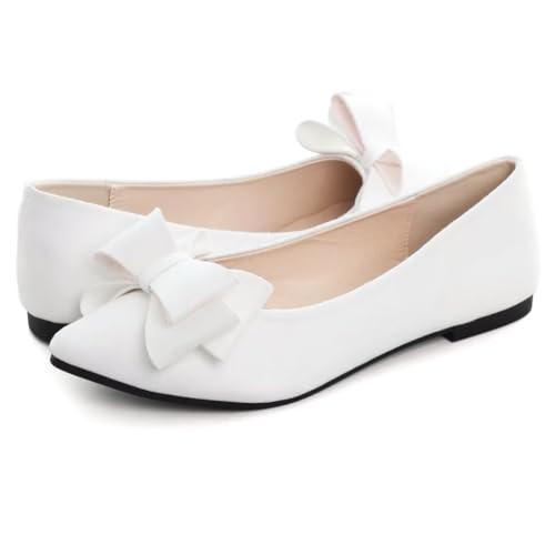 Women Fashion Bowknot Flats Comfort Pointed Toe Dress Shoes