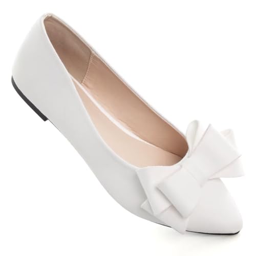 Women Fashion Bowknot Flats Comfort Pointed Toe Dress Shoes