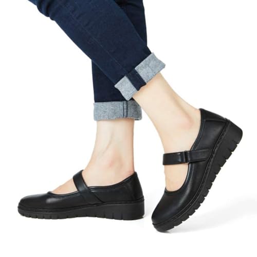 Women s Mary Jane Flats, Breathable Comfort Round Toe Low Heel Slip-on Light Weight Walking Shoes