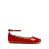 Women's Dressy Ballet Flats Shoes Round Toe Comfortable Ankle Strap Patent Ballerina Flats Shoes