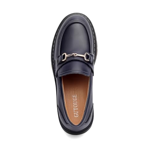 Slip On Chunky Loafers for Women Comfortable Oxford Platform Loafers Lug Sole