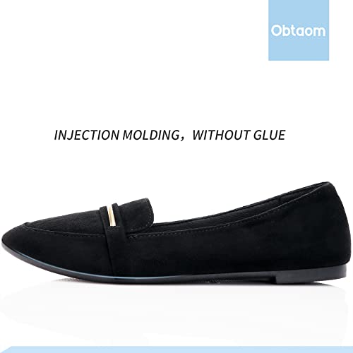 Women's Pointy Toe Loafer Flat Comfortable Faux Suede Work Shoes,Cute Penny Loafer Slip On Ballet Flat