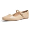 Women's Mary Jane Flat Shoes Comfortable Dress Shoes Ankle Strap Round Toe Retro Faux Leather Slip On Flats