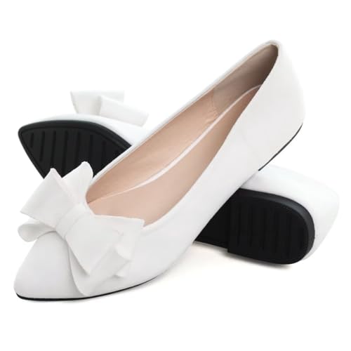 Women Fashion Bowknot Flats Comfort Pointed Toe Dress Shoes