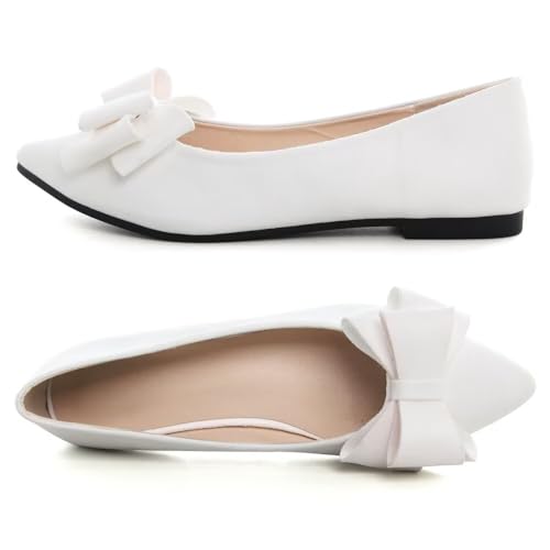 Women Fashion Bowknot Flats Comfort Pointed Toe Dress Shoes