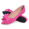 Bowknot Ballet Flats Womens Pointy Toe Casual Flat Shoes Suede Dress Shoes Wear to Work Slip On Moccasins