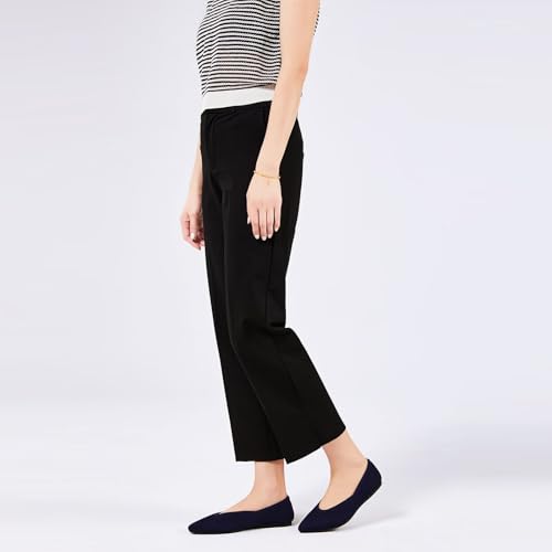 Womens Pointed Toe Flats Knit Dress Shoes Comfort Women Shoes Slip On Shoes for Woman Classic Softable Shoes Low Wedge