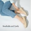 Mary Jane Shoes Women Round Toe Knit Ballet Flats Shoes for Women Comfortable Dressy Washable Adjustable Strap for Work Office