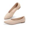 Pointed Toe Flats for Women Dressy Bronze Work Shoes Business Casul Knit Ballet Flats Slip on Office Ladies Comforttable Dress