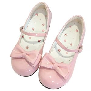 BEROBELLO Women's Lolita Shoes Cute Mary Jane Flats Bowknot Round Toe Party Dress Shoes