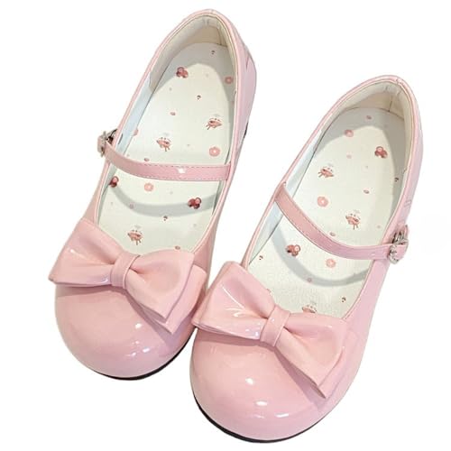 BEROBELLO Women's Lolita Shoes Cute Mary Jane Flats Bowknot Round Toe Party Dress Shoes