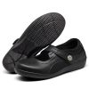 Women's Flat Mary Jane Shoes Black Leather Oxford Shoes for Women - Comfortable Slip-On Leather Loafers