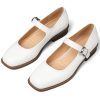 413S1Dkh6yL.jpg Mary Jane Flats with Adjustable Ankle Strap Womens Slip on Mary Janes Dressy Comfortable Square Toe Ballet Flats Shoes for Women