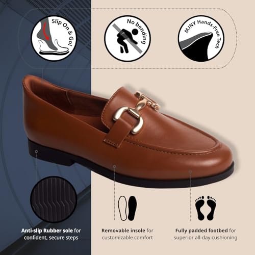 Womens Hands Free Slip On Fashion Classic Casual Comfort Buckle Loafers for Women