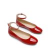 Women's Dressy Ballet Flats Shoes Round Toe Comfortable Ankle Strap Patent Ballerina Flats Shoes