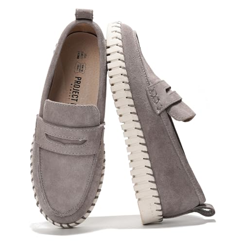 Genuine Leather Loafers for Women – Women's Fashion Sneakers for 2025, Non-Slip Work Shoes with Memory Foam Insole – Lightweight