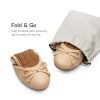Women's Flats, Foldable Ballet Flats for Women, Bowknot Round Toe Comfort Light Weight Slip-On Dress Shoes