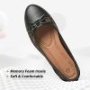 41EMKb3v00L.jpg Womens Flats Shoes with Pomegranate Embroidery,White Flats with Bow,Comfortable Round-Toe Flats Shoes,Black Dress Shoes for