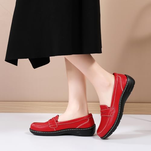Loafers for Women Comfort Orthopedic Slip On Penny Loafers Women's Flat Shoes for Casual Walking Dress Work Business