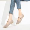 Mesh Ballet Flats for Women,Women's Mary Jane Flats with Buckle Strap,Black Nude Foldable Flats Shoes for Women,Comfortable