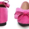 Bowknot Ballet Flats Womens Pointy Toe Casual Flat Shoes Suede Dress Shoes Wear to Work Slip On Moccasins