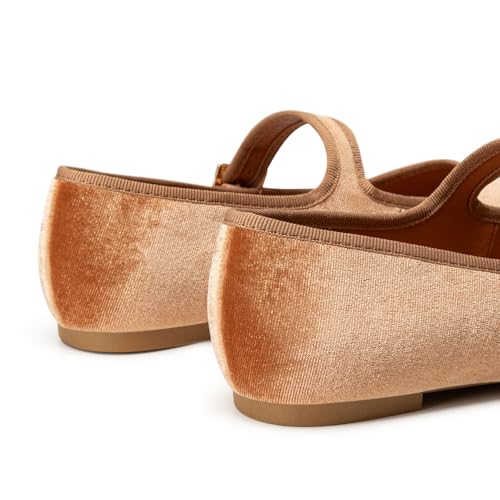 Women's Ballet Flats,Square Toe Velvet Mary Jane Shoes Women,Comfortable Dress Shoes for Women Dressy