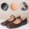 Women Mary Jane Shoes,Slip On Ankle Strap Dress Flat Shoes