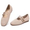 41Tj0TQVP7L.jpg Women's Flats Square Toe Mary Jane Shoes Ballet Flats with Strap Comfortable Slip On Knit Shoes Dressy Casual