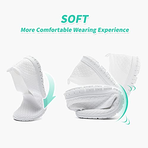 Women's Mesh Flats Shoes Breathable Slip on Shoes Casual Black and White Flats Comfortable Walking Shoes