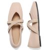 41WbMSHm07L.jpg Flats for Women Square Toe Ballet Flats Cross Strap Comfortable Arch Support Dressy Knit Flats for Women Mary Jane Flats Slip On