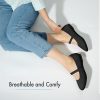 41X-KZ7Hf5L.jpg Mary Jane Shoes Women Round Toe Knit Ballet Flats Shoes for Women Comfortable Dressy Washable Adjustable Strap for Work Office