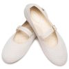 Women's Mary Jane Flats Comfortable Dressy Ballet Flats Casual Round Toe Slip On Washable Knitted Fabric Office Work Woman Shoes
