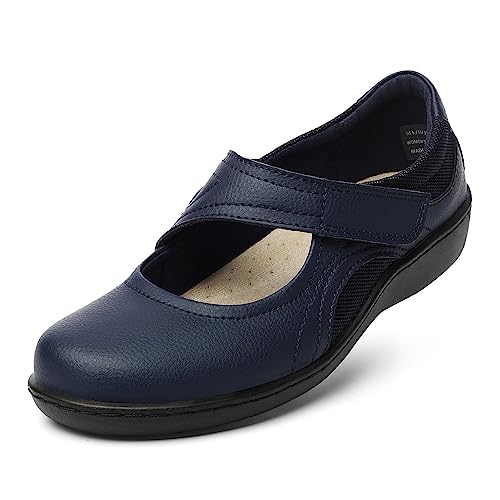 Women's Classic Comfort Mary Jane Flats Fashion Casual Dress Shoes Cute Closed Toe Slip On Lightweight Breathable Walking Shoes