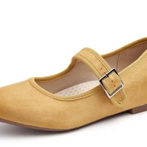 Mary Jane Shoes Women Slip on Ballet Flat Dressy Comfortable Round Toe Black Flats Shoes Ankle Strap Flats for Women