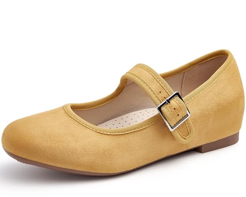 Mary Jane Shoes Women Slip on Ballet Flat Dressy Comfortable Round Toe Black Flats Shoes Ankle Strap Flats for Women