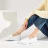 Women's Mesh Flats Shoes Breathable Slip on Shoes Casual Black and White Flats Comfortable Walking Shoes