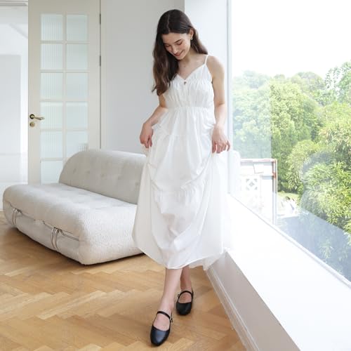Women's Flats Mary Jane Ballet Flats for Women Classic Square Toe Women Shoes Dressy Comfort Ankle Strap Flats for Women