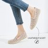 Women's Breathable Mesh Flats Shoes, Soft Loafers Flats, White Slip on Shoes Loafer