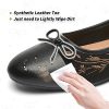 5128ZV5ZCL.jpg Womens Flats Shoes with Pomegranate Embroidery,White Flats with Bow,Comfortable Round-Toe Flats Shoes,Black Dress Shoes for