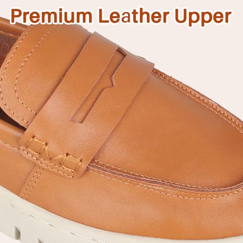 Women's Leather Loafers Flats Slip-ons Shoes Fashion Comfort Casual Lightweight Loafers