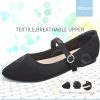 51LzWdbe6L.jpg Mary Jane Flat Shoes Round Toe Ballet Flats for Women Dressy Fabric Business Flats Comfortable Classic Strap Flats for Office