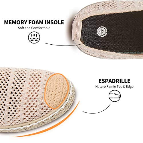 Women's Breathable Mesh Flats Shoes, Soft Loafers Flats, White Slip on Shoes Loafer