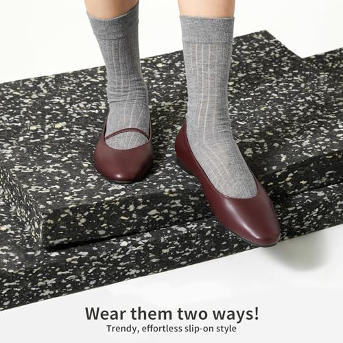 Mary Jane Ballet Flats for Women - Comfortable Closed Toe Shoes With Strap