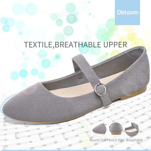 51cavx2w0YL.jpg Mary Jane Flat Shoes Round Toe Ballet Flats for Women Dressy Fabric Business Flats Comfortable Classic Strap Flats for Office