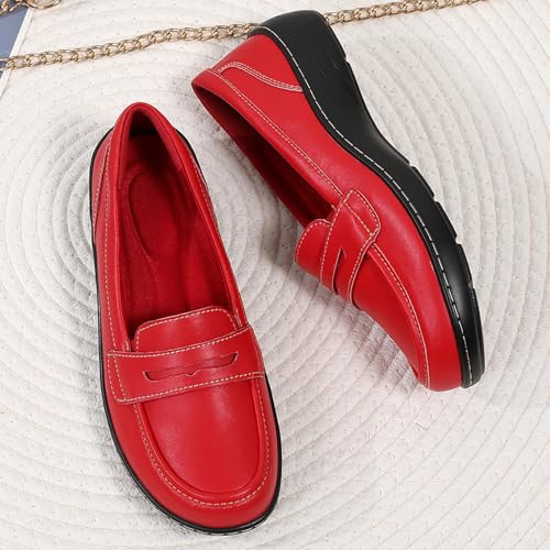Loafers for Women Comfort Orthopedic Slip On Penny Loafers Women's Flat Shoes for Casual Walking Dress Work Business