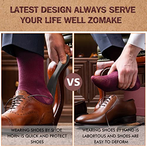 Shoe Horn Long Handle for Seniors Men Women,Metal Long Shoehorn Boot Horn 16.5",Travel Small Shoe Spoon Helper for Kids 7.5"
